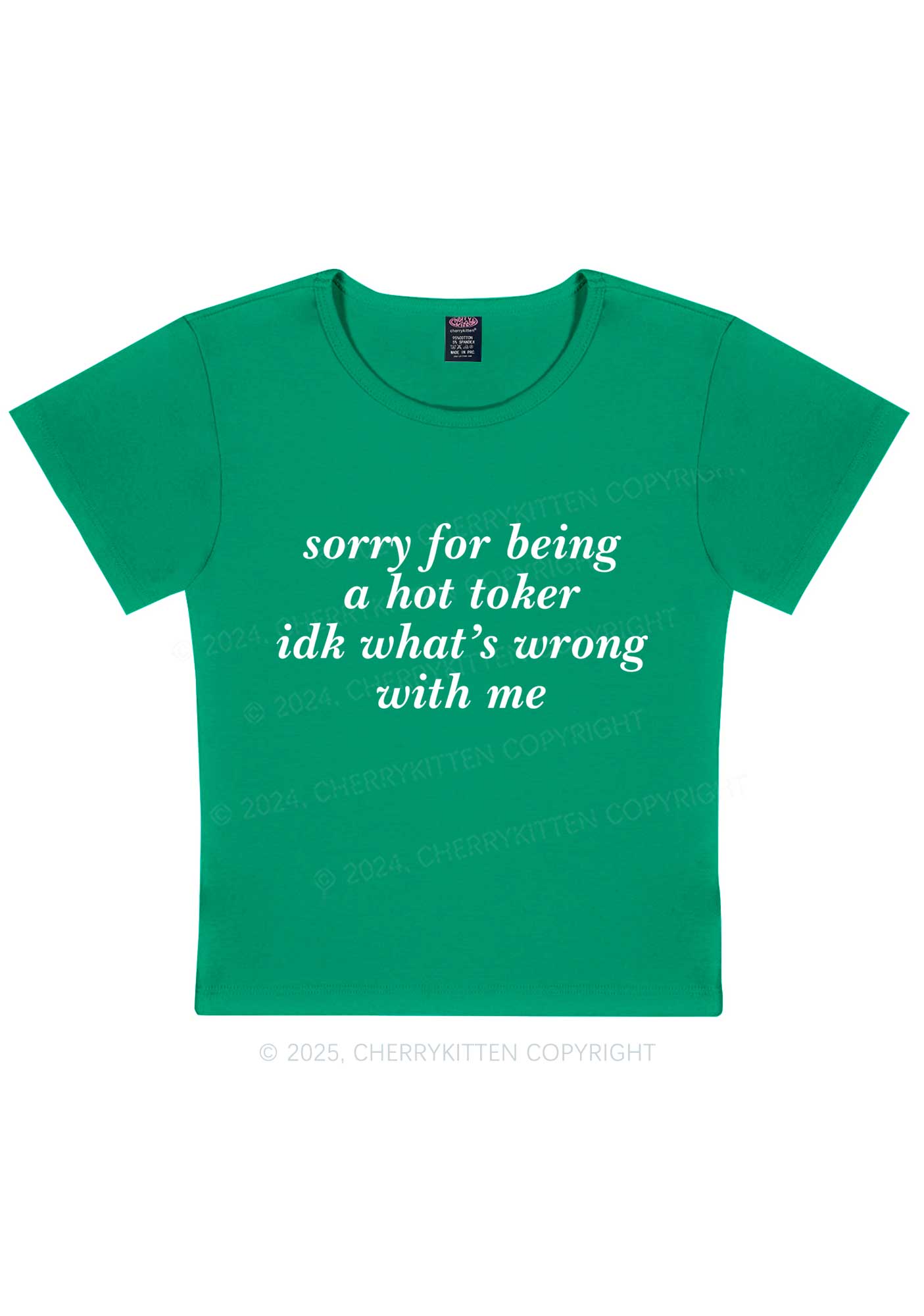 Sorry For Being A Hot Toker Y2K Baby Tee Cherrykitten