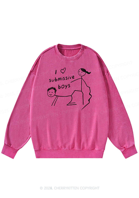 Boys Make Gr8 Pets Y2K Washed Sweatshirts Cherrykitten