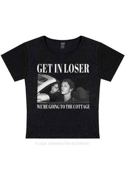 Get In Loser HR Y2K Baby Tee Cherrykitten