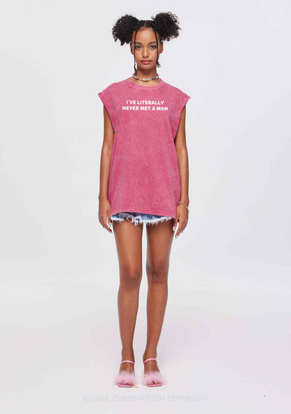 Never Met A Man Y2K Washed Tank Cherrykitten