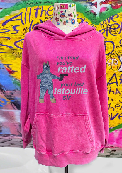 Ratted Last Tatouille Y2K Washed Hoodie Cherrykitten