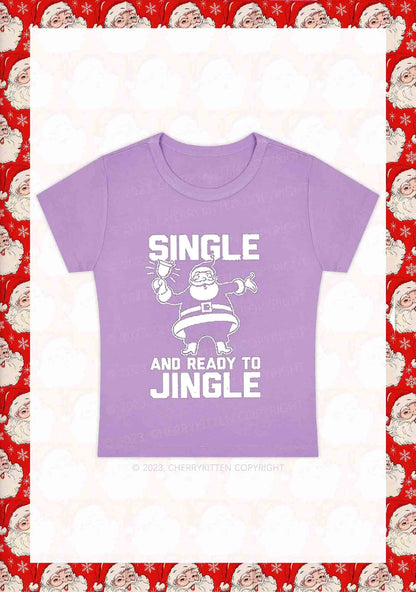 Single Santa Ready To Jingle Christmas Y2K Baby Tee Cherrykitten