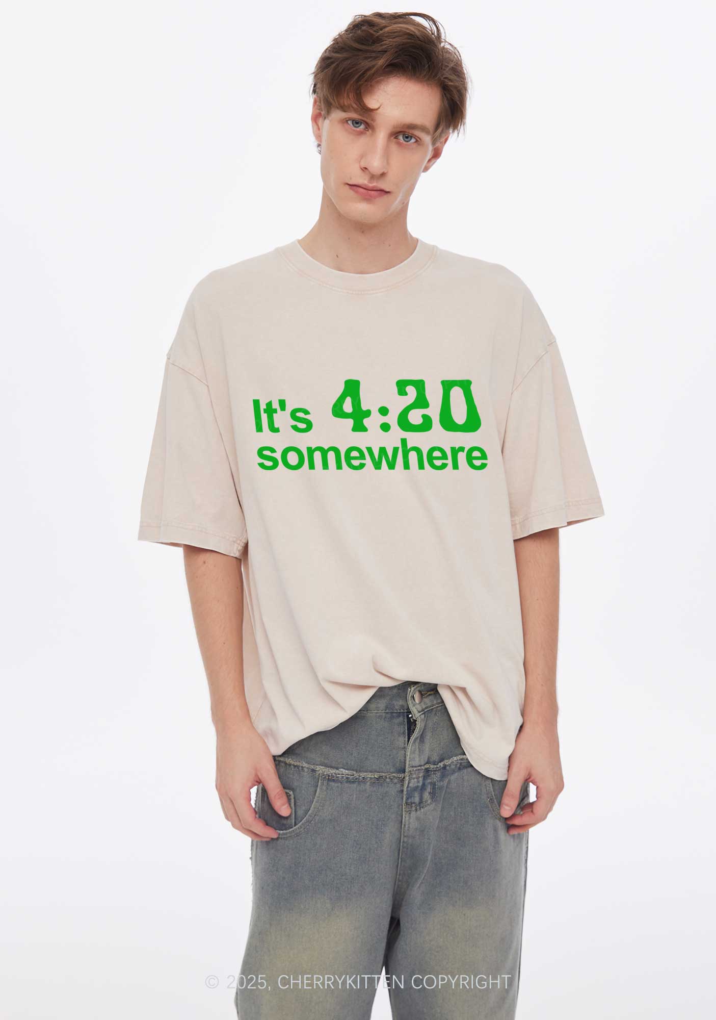 Its Four Twenty Somewhere Y2K Shirts Washed Tee Cherrykitten