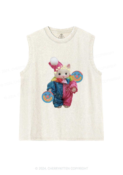 Chat Clown Y2K Washed Tank Cherrykitten