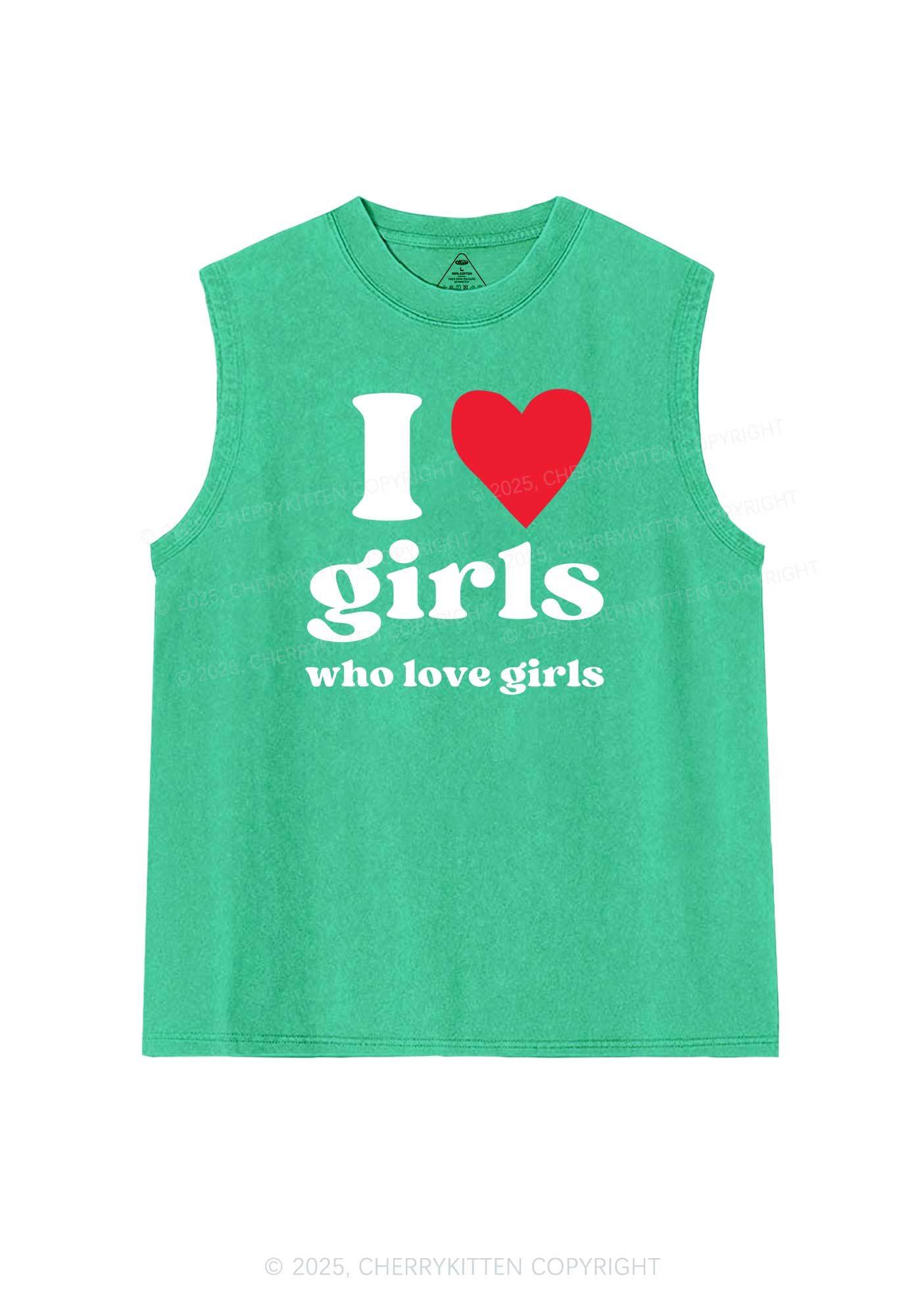 Girls Love Girls Pride Y2K Washed Muscle Tank Cherrykitten