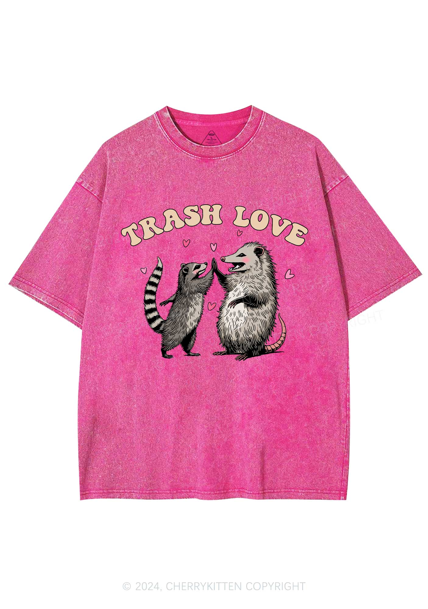 Trash Love Y2K Valentine's Day Washed Tee Cherrykitten