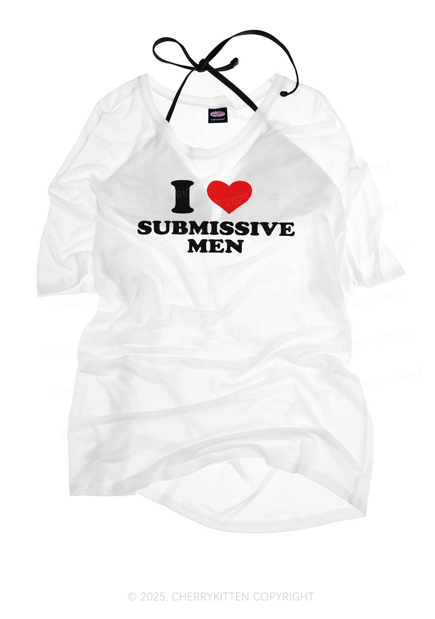 I Love S Men Y2K Sheer Boyfriend Tee Cherrykitten
