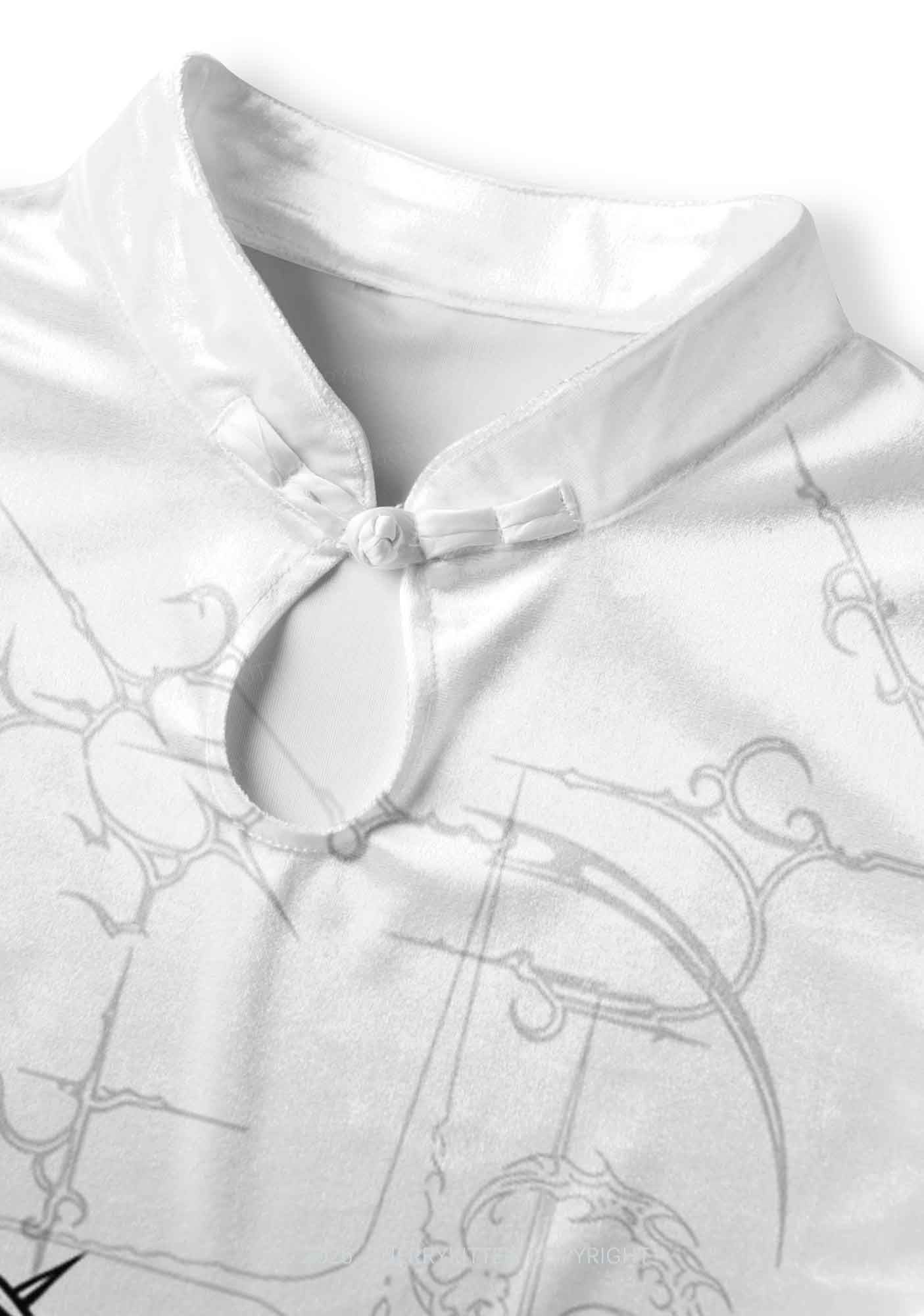 Halloween White Thorn Wrapped Snake Y2K Cheongsam Mini Dress Cherrykitten