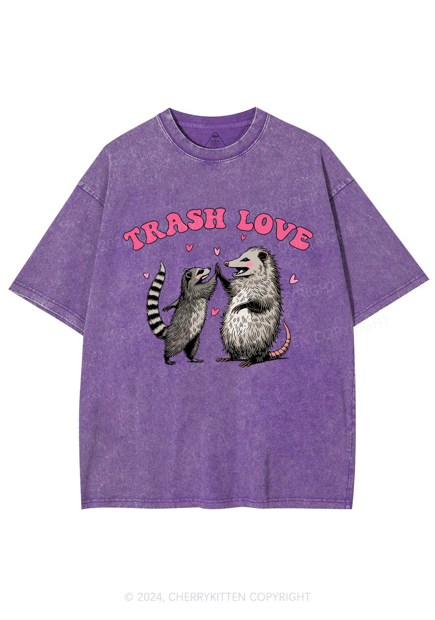 Trash Love Y2K Valentine's Day Washed Tee Cherrykitten