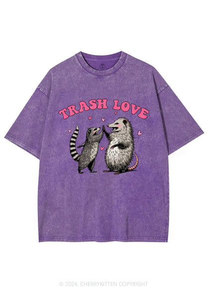 Trash Love Y2K Valentine's Day Washed Tee Cherrykitten