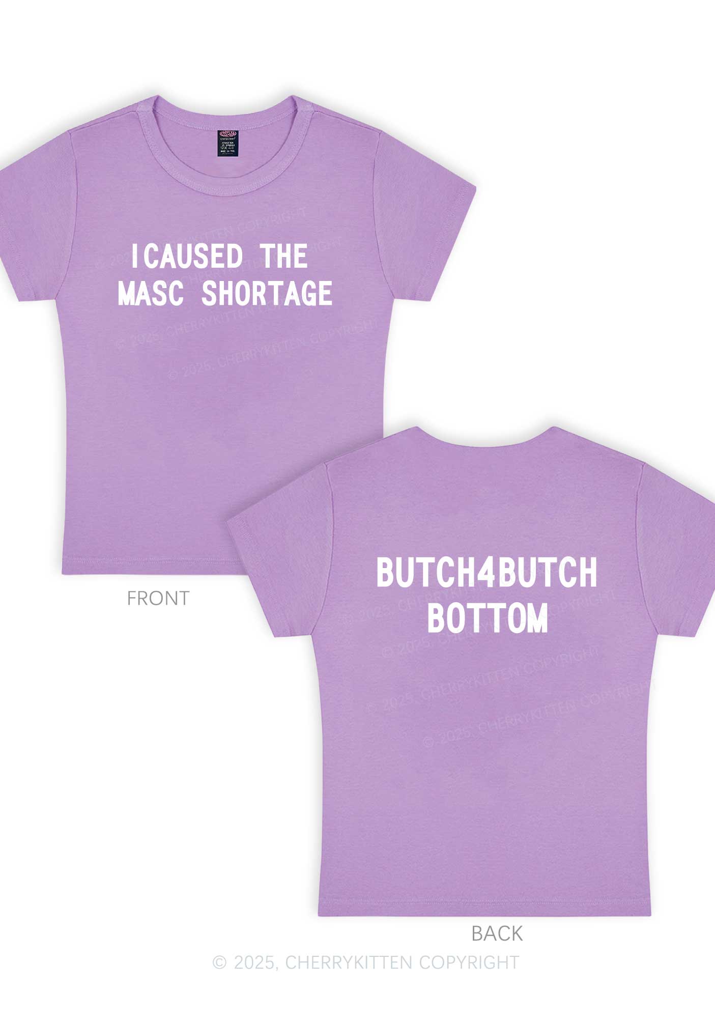 Masc Shortage Two Sides Pride Y2K Baby Tee Cherrykitten
