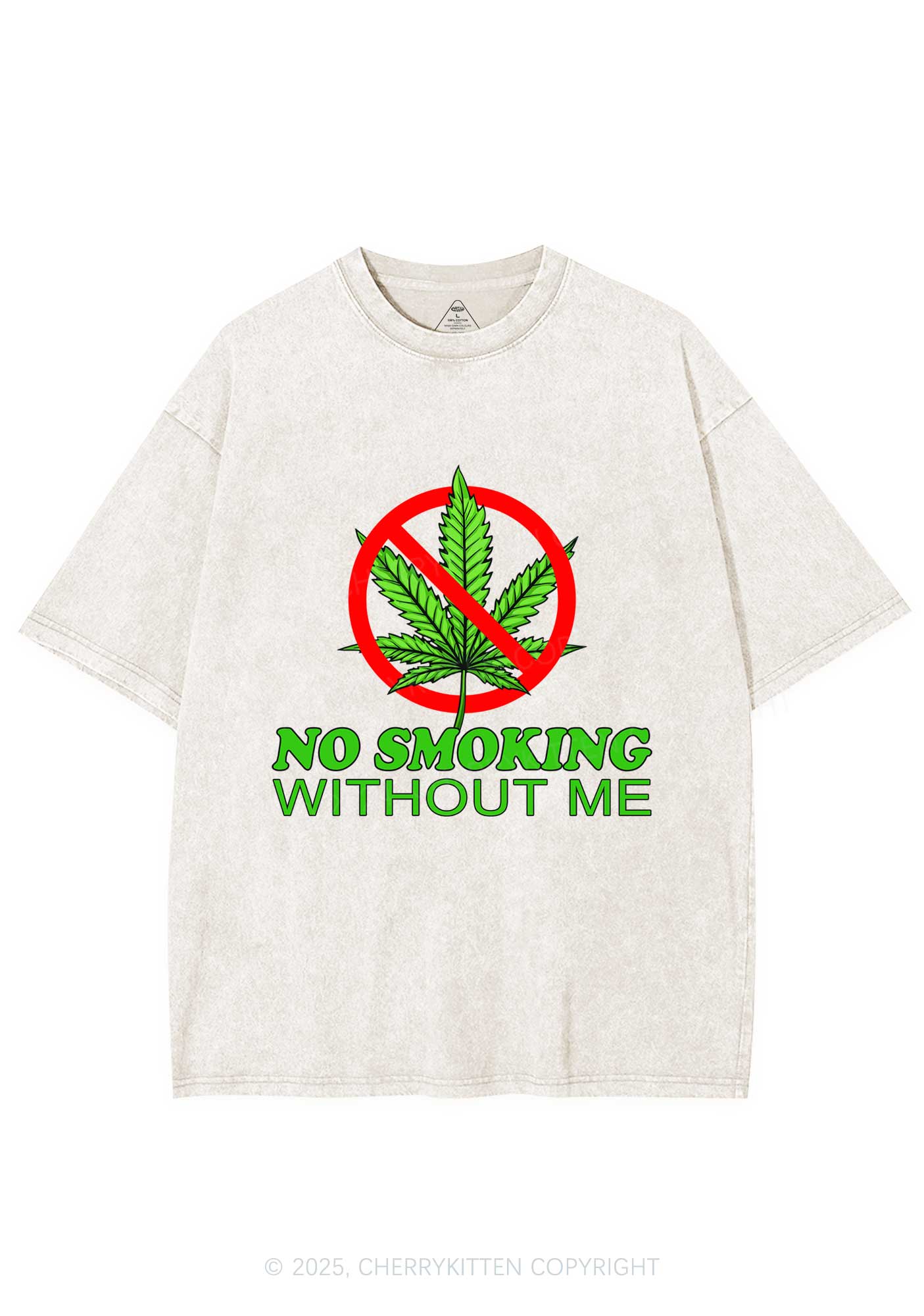 No Smoking Without Me Y2K Shirts Washed Tee Cherrykitten