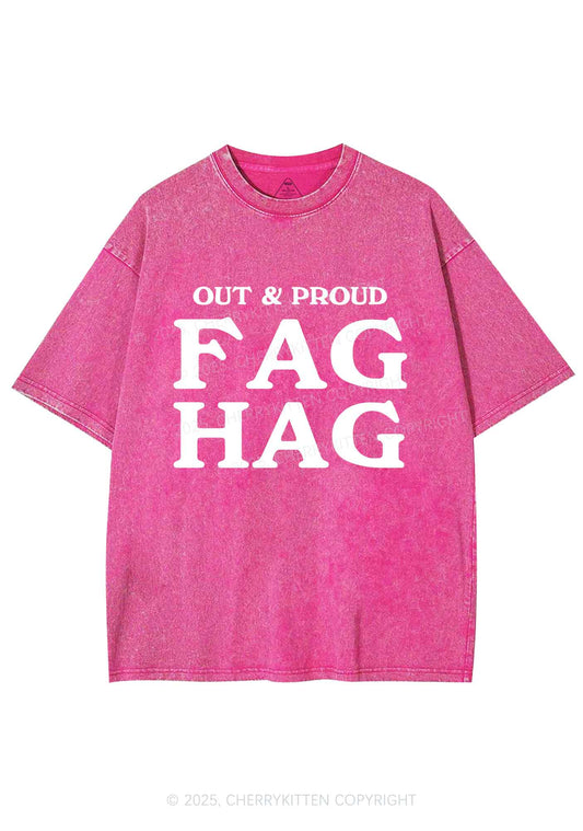 Fag Hag Pride Y2K Shirts Washed Tee Cherrykitten