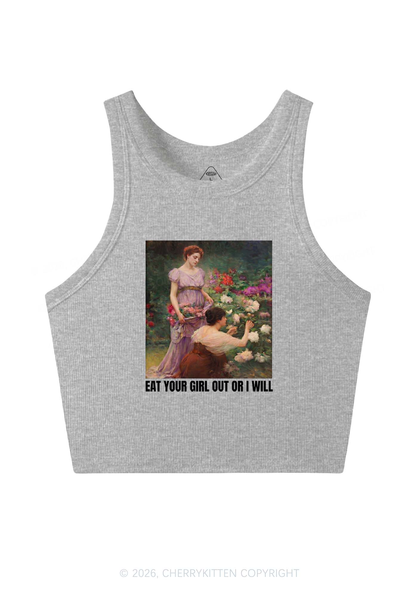 Eat Your Girl Out Painting Pride Y2K Crop Tank Top Cherrykitten