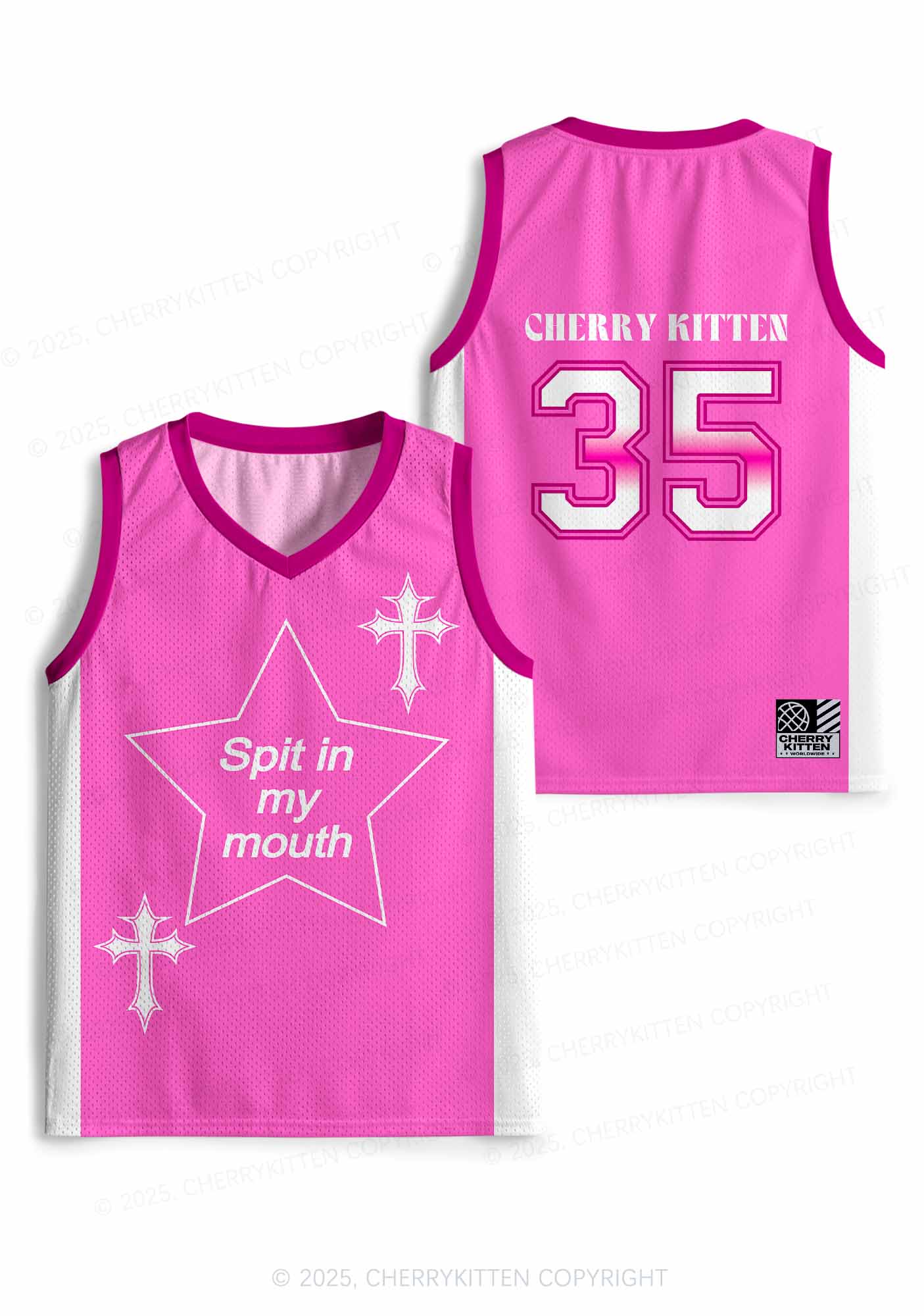 Custom Pink Spit In My Mouth Y2K Sport Jersey Tank Cherrykitten