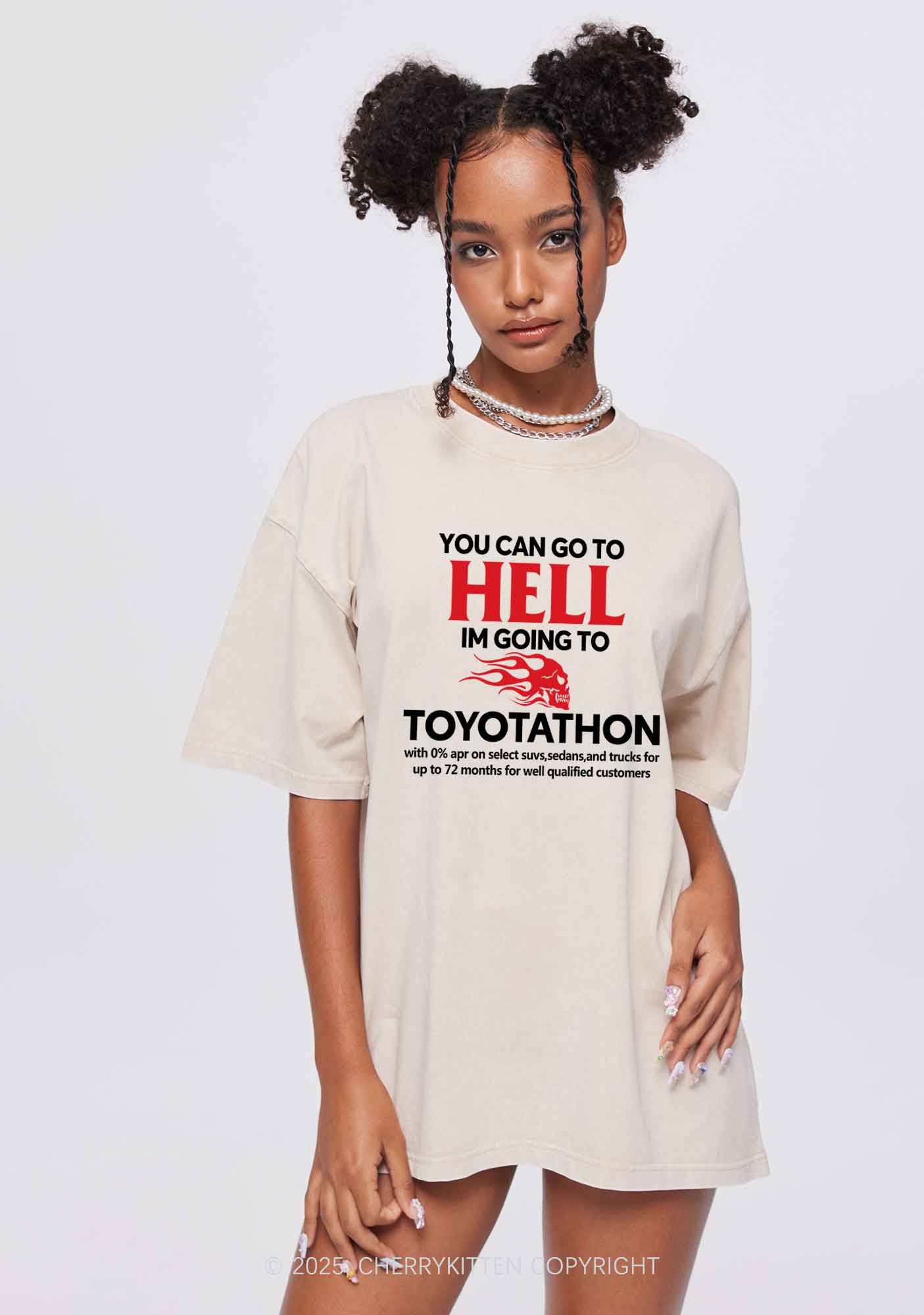 You Can Go Hell Y2K Shirts Washed Tee Cherrykitten