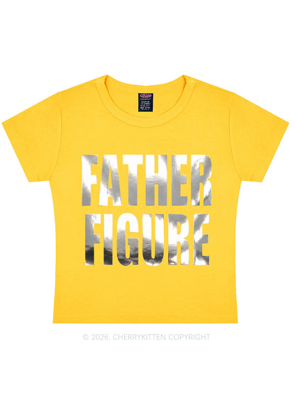 Father Figure Silver Foil Printed Y2K Baby Tee Cherrykitten