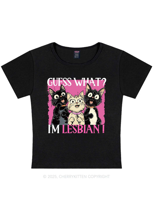 Im Lesbian Cat Pride Y2K Baby Tee Cherrykitten