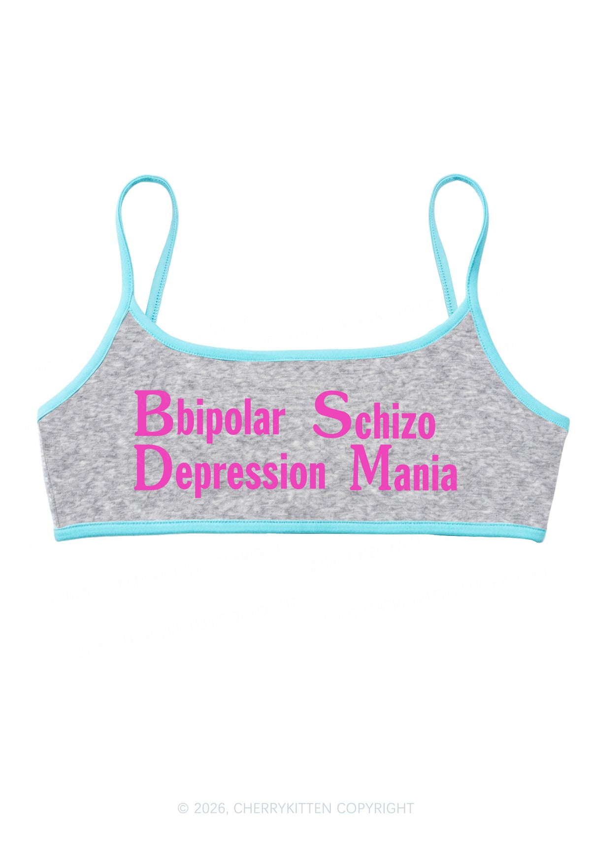 Bipolar Depression Schizo Mania Y2K Super Crop Cami Cherrykitten