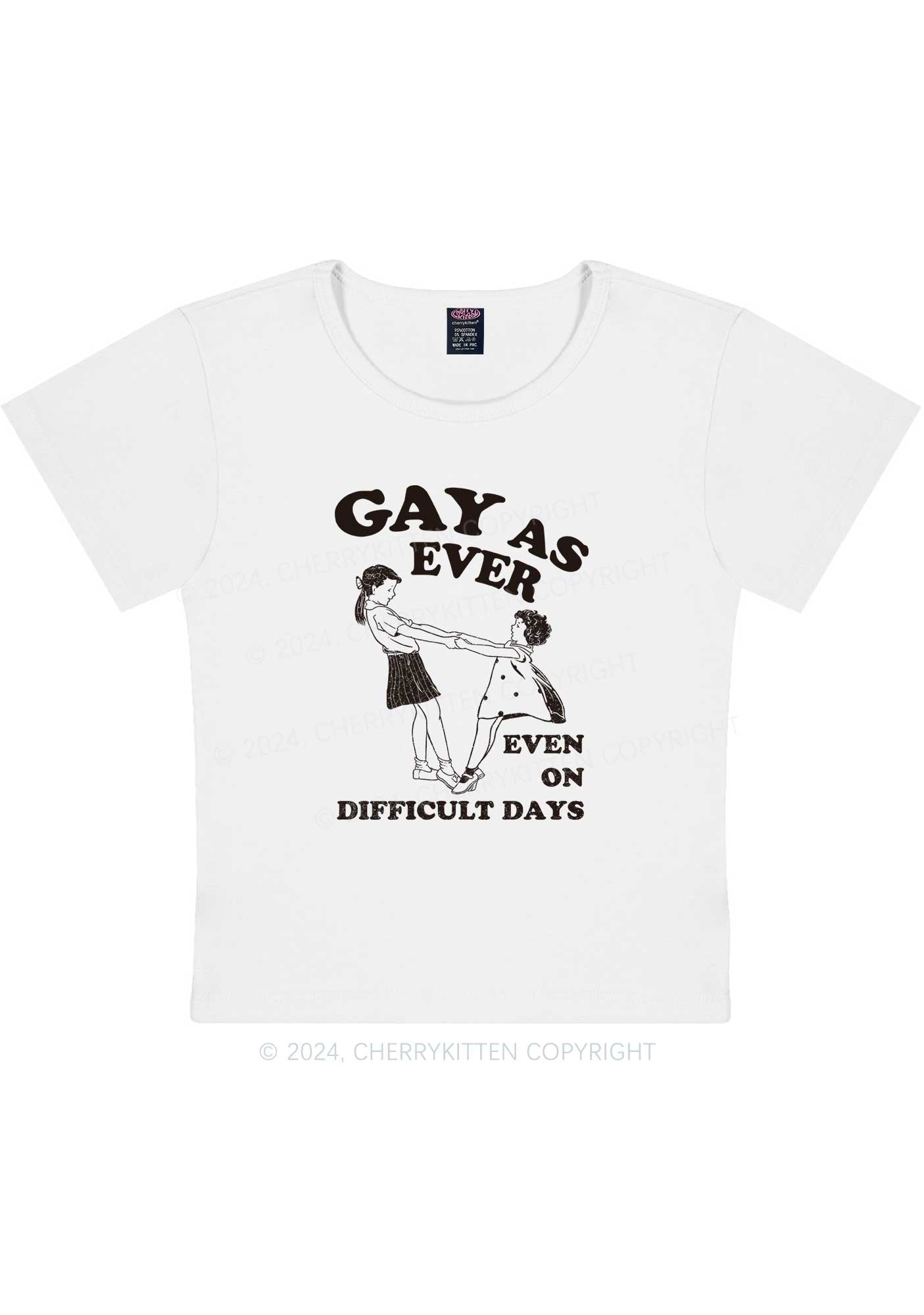 Gay As Ever Y2K Baby Tee Cherrykitten