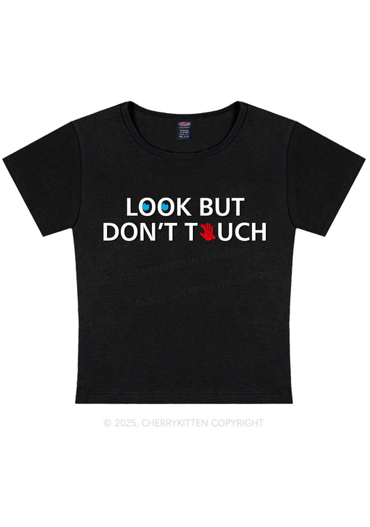 Look Dont Touch Y2K Baby Tee Cherrykitten
