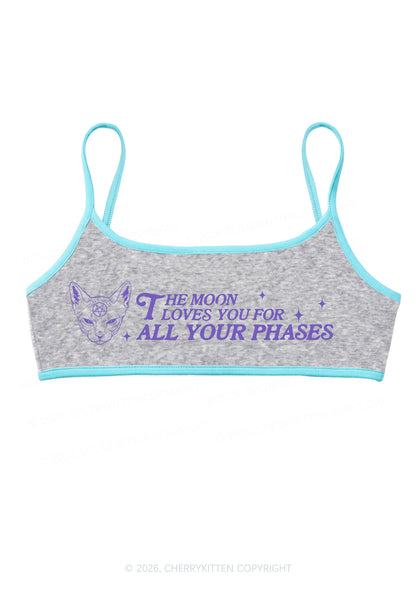 Halloween The Moon Loves You Y2K Super Crop Cami Cherrykitten