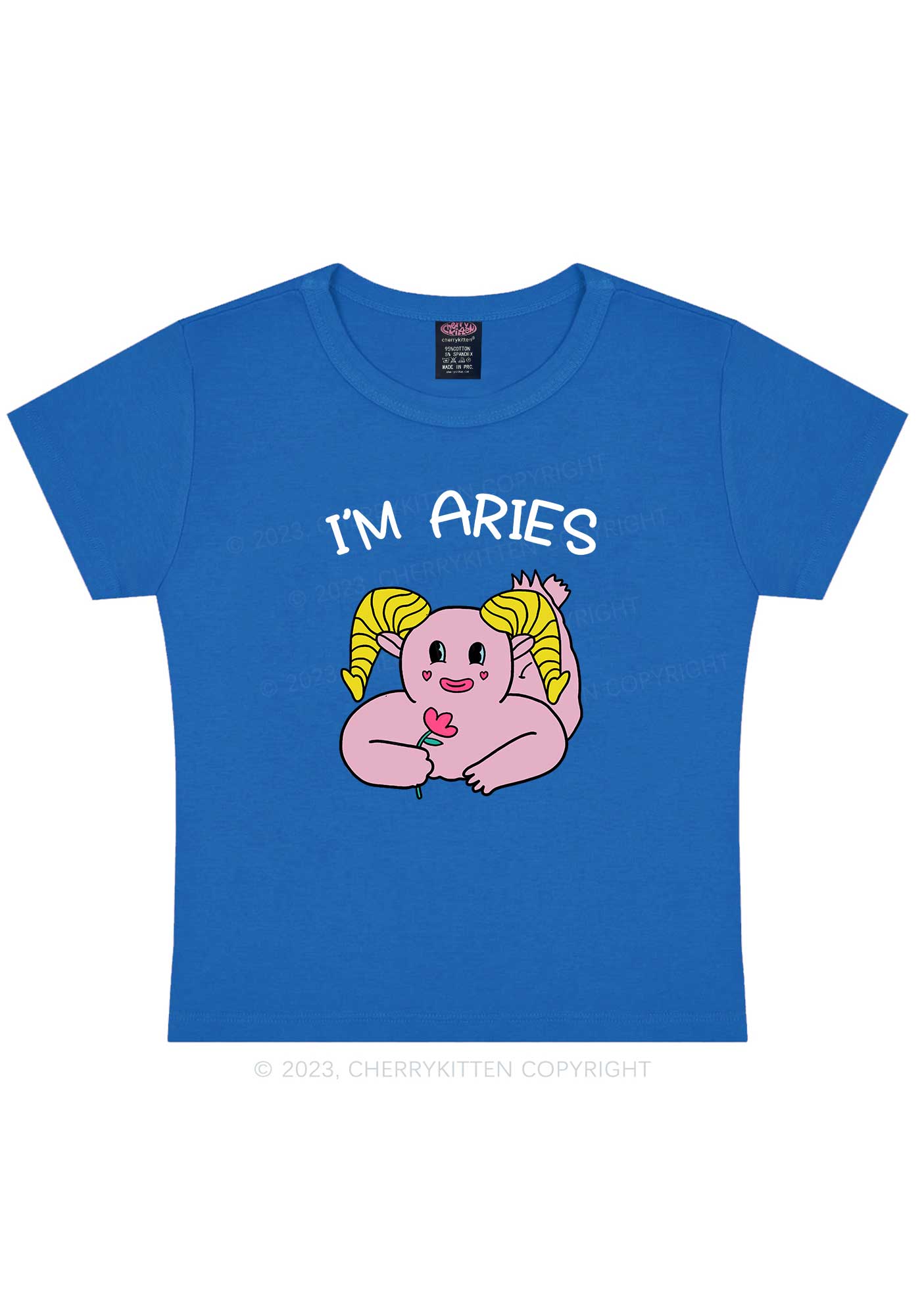 I'm Aries Y2K Baby Tee Cherrykitten