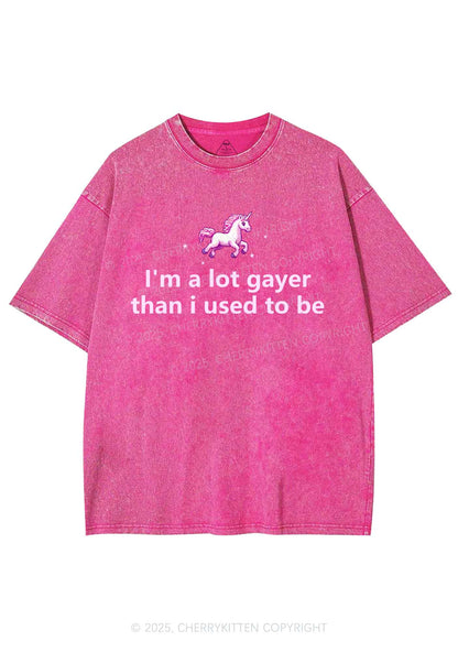 Im A Lot Gayer Pride Y2K Shirts Washed Tee Cherrykitten