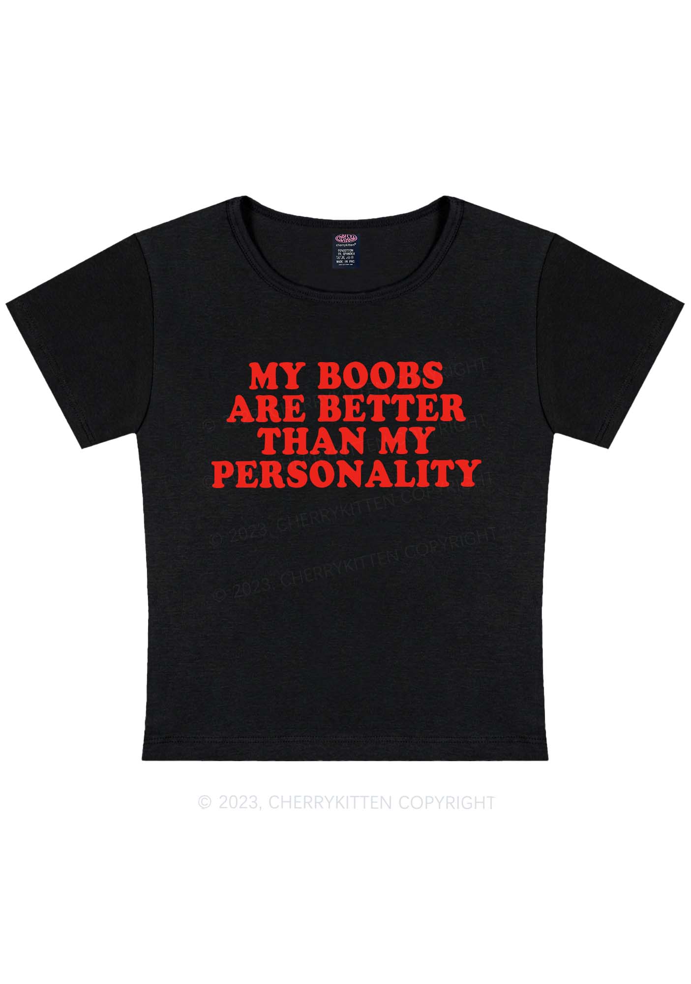 Bxxbs Better Than Personality Y2K Baby Tee Cherrykitten
