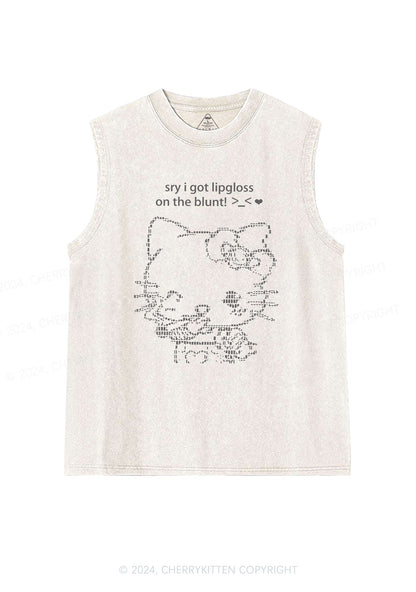 Sorry About Lipgloss Y2K Washed Tank Cherrykitten