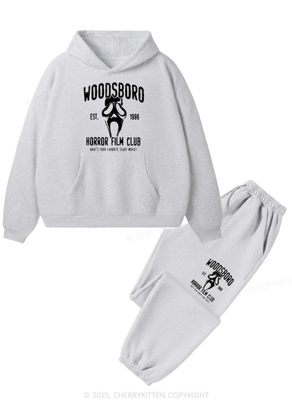 Halloween Horror Film Club Y2K Fleece Hoodie Set Cherrykitten