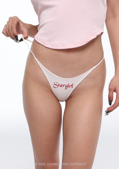 Glitter Red Stargirl Y2K Bikini String Thong Cherrykitten