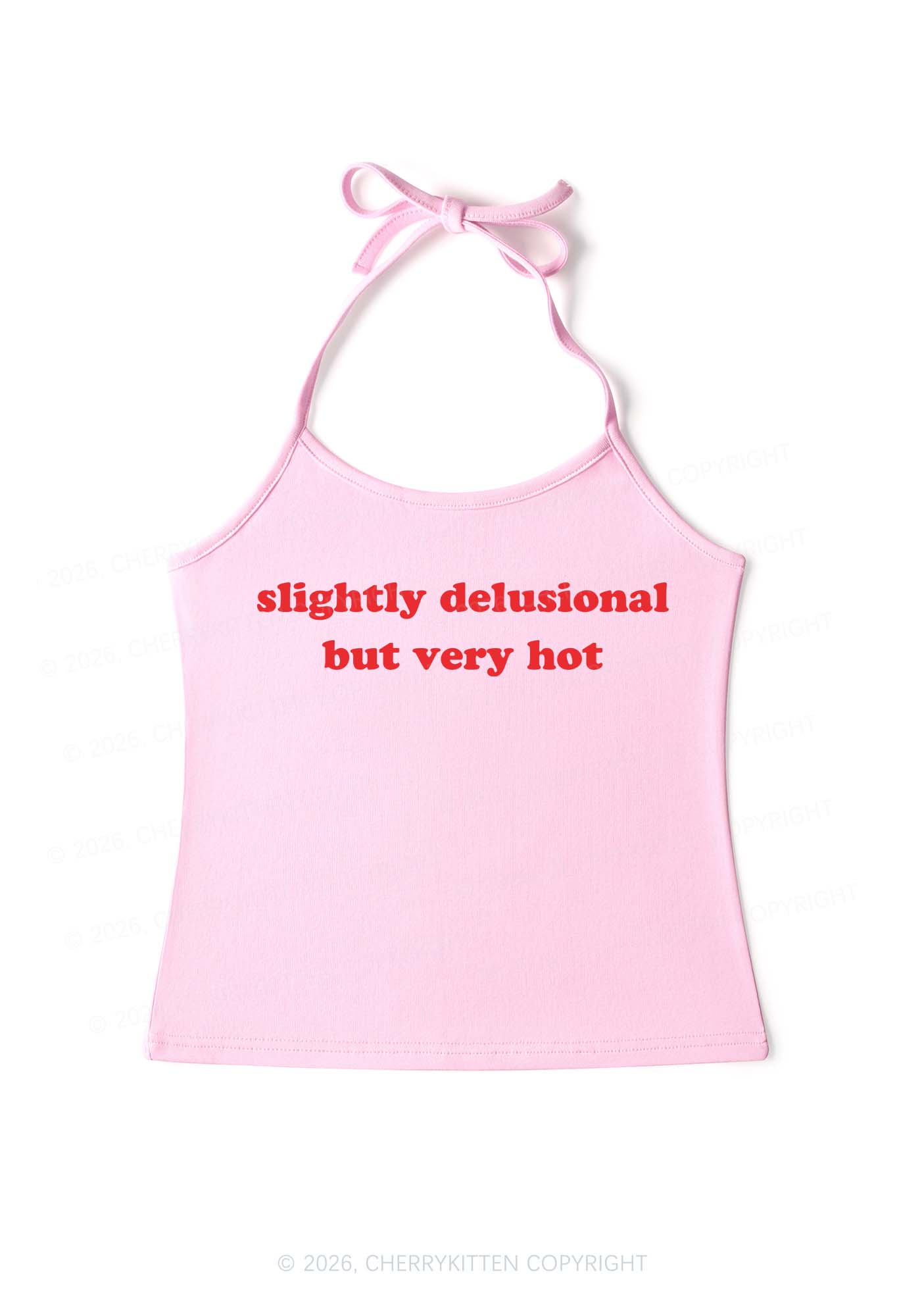 Slightly Delusional But Very Hot Y2K Halter Neck Cami Cherrykitten