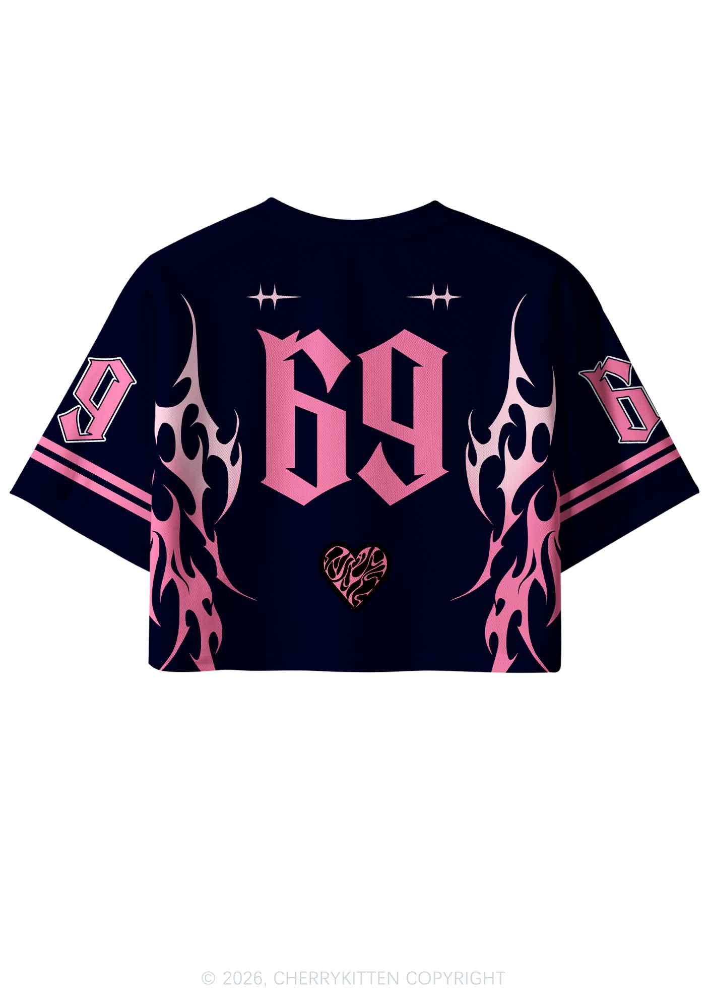 Pink Black Gay King Pride Y2K Crop Sport Jersey Shirts Cherrykitten