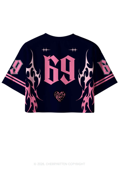 Pink Black Gay King Pride Y2K Crop Sport Jersey Shirts Cherrykitten