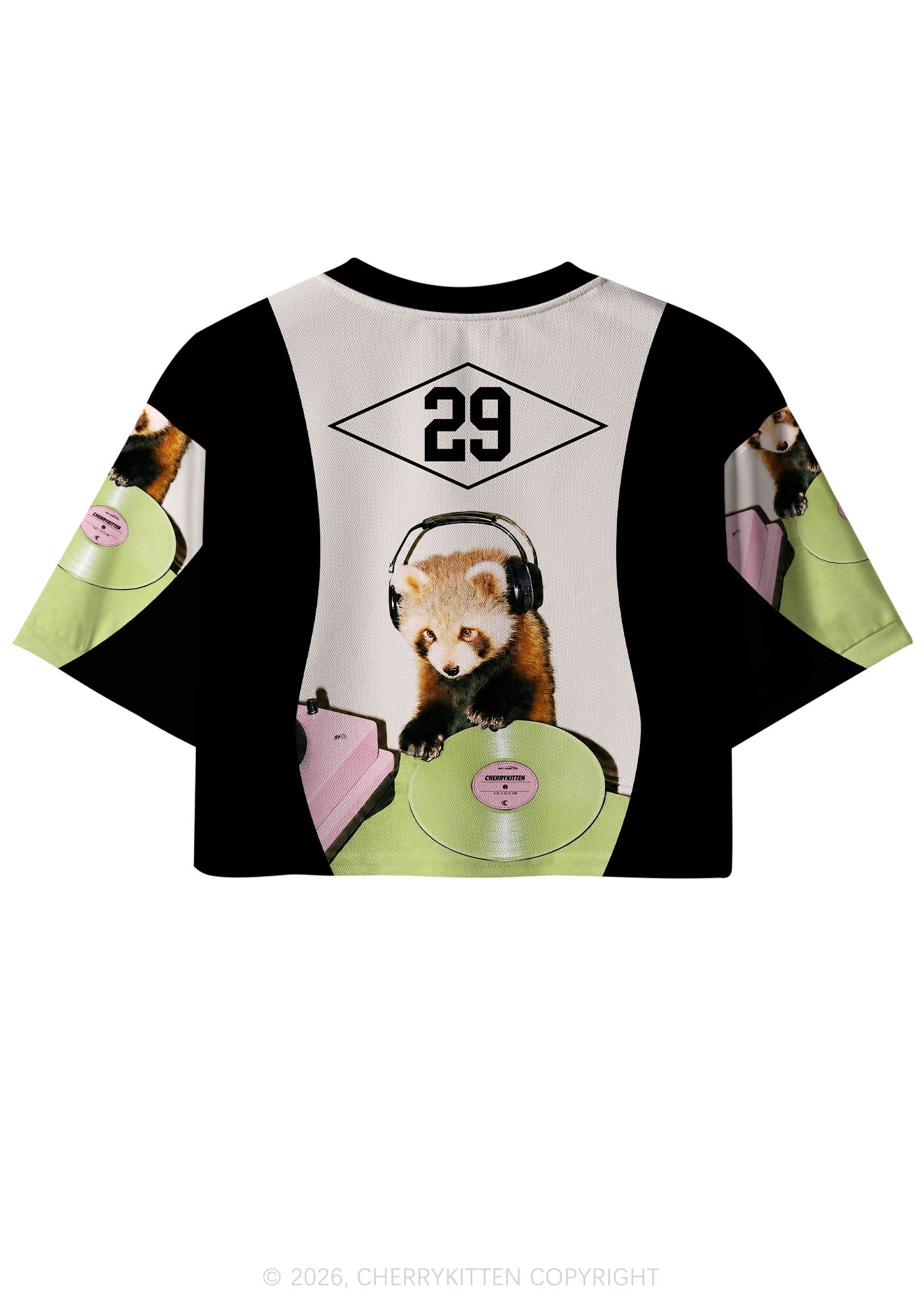 Custom Red Panda DJ Y2K Crop Sport Jersey Shirts Cherrykitten