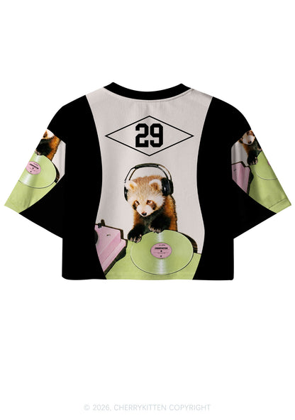 Custom Red Panda DJ Y2K Crop Sport Jersey Shirts Cherrykitten