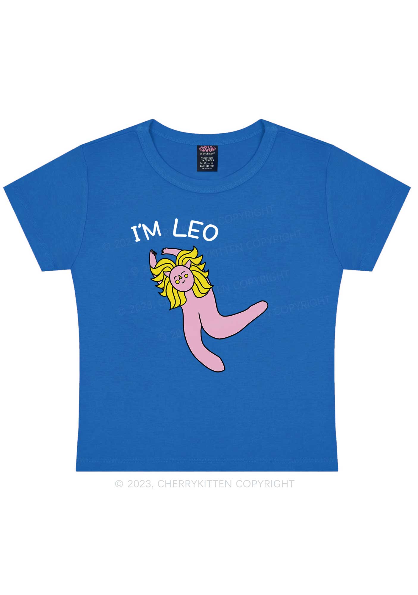 I'm Leo Y2K Baby Tee Cherrykitten