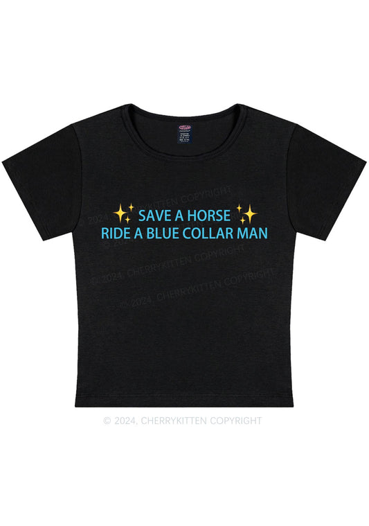 Blue Collar Man Y2K Baby Tee Cherrykitten