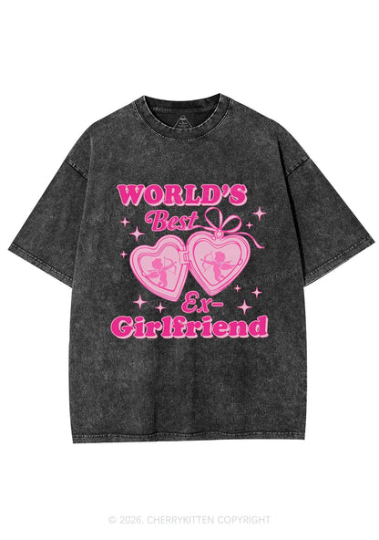 Worlds Best Ex GF Valentine's Day Y2K Shirts Washed Tee Cherrykitten