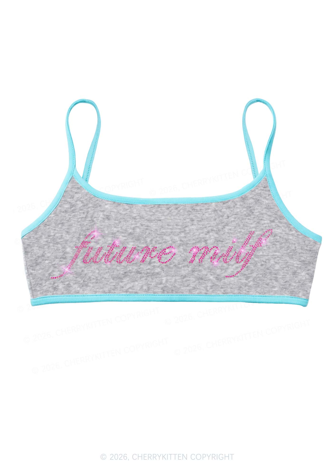 Rhinestone Pink Future Mxxf Y2K Super Crop Cami Cherrykitten
