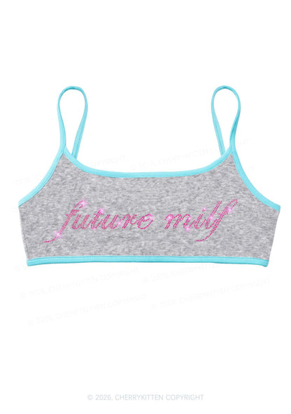 Rhinestone Pink Future Mxxf Y2K Super Crop Cami Cherrykitten