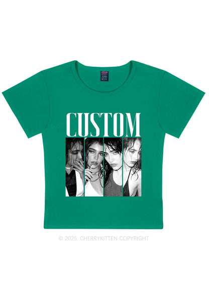 Custom Baddie Girls Photo Y2K Baby Tee Cherrykitten