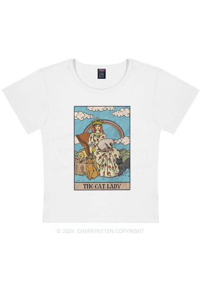 The Cat Lady Y2K Baby Tee Cherrykitten