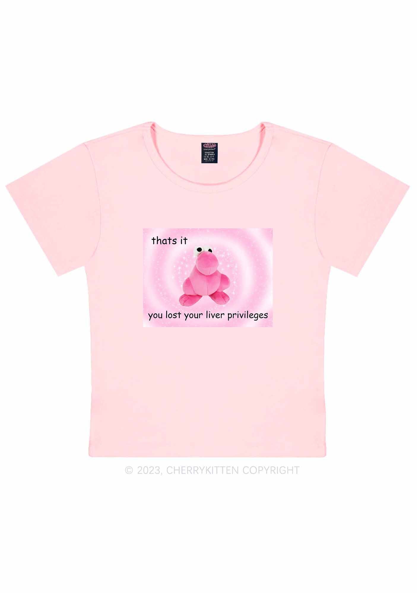 Lost Your Liver Privileges Y2K Baby Tee Cherrykitten