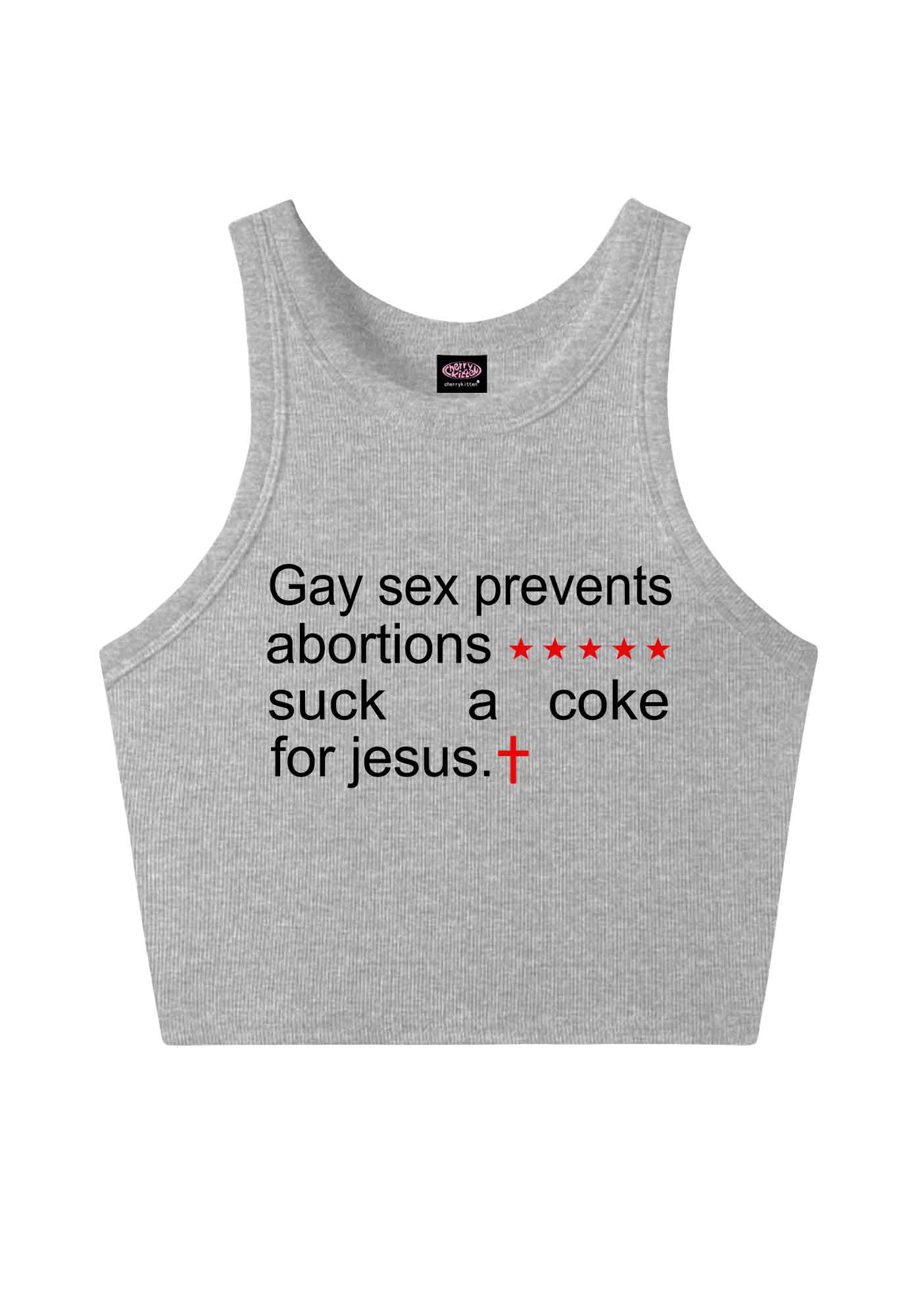 Suck A Coke For Jesus Pride Y2K Crop Tank Top Cherrykitten