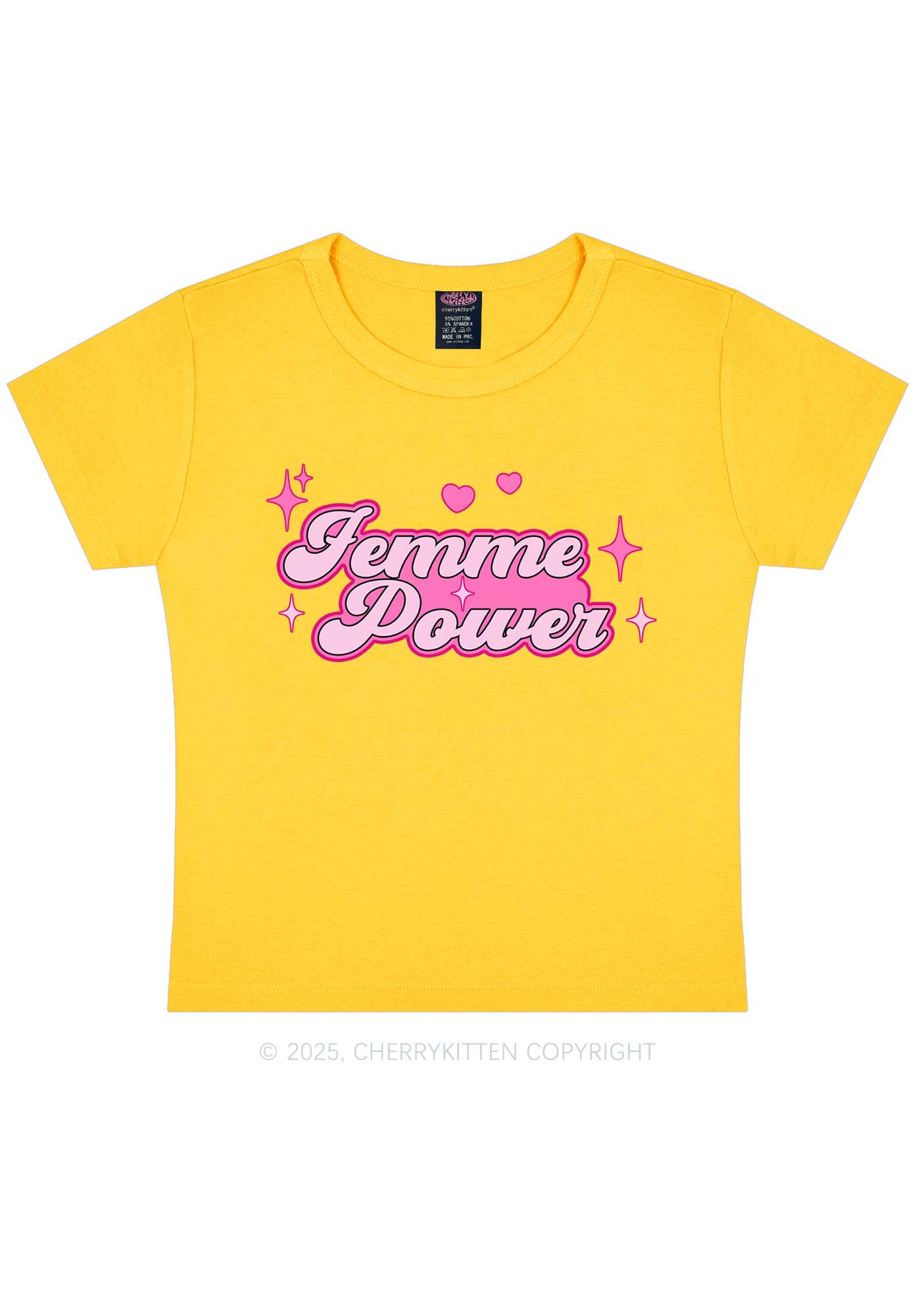 Femme Power Y2K Baby Tee Cherrykitten
