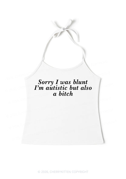 Sorry I Was Blunt Y2K Halter Neck Cami Cherrykitten