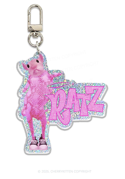 Pink Ratz 1Pc Y2K Glitter Keychain Cherrykitten