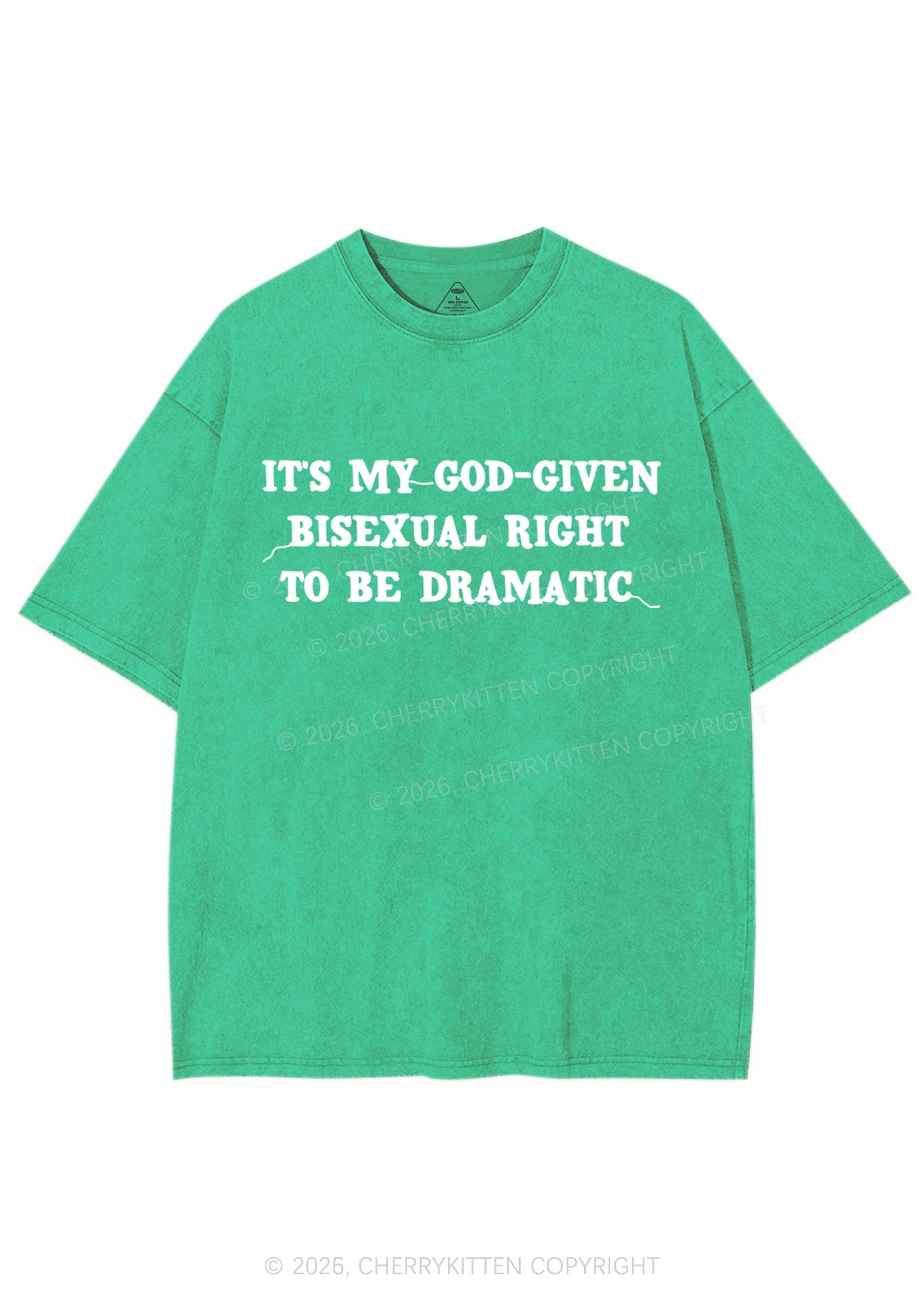God Given Bisexual Right Pride Y2K Shirts Washed Tee Cherrykitten
